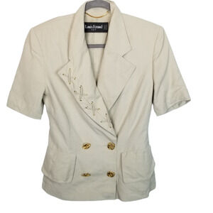 Vintage Louis Feraud Womens 2 Pc Set Blazer Skirt Size 6 Corp Career Work Office